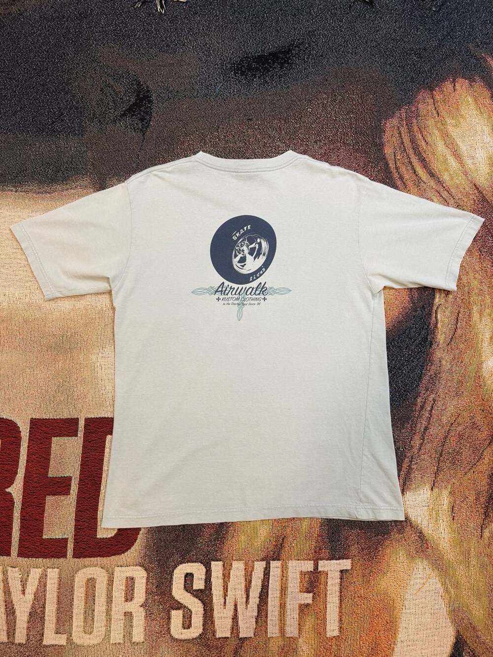 Vintage 90s Light Blue Airwalk Kustom Clothing Skate T-Shirt